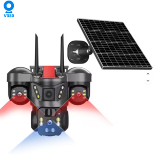 V380 Pro Solar Powered Outdoor IP Camera 4G Auto Motion Detection Night Vision & Two Way Audio PTZ Security Camera